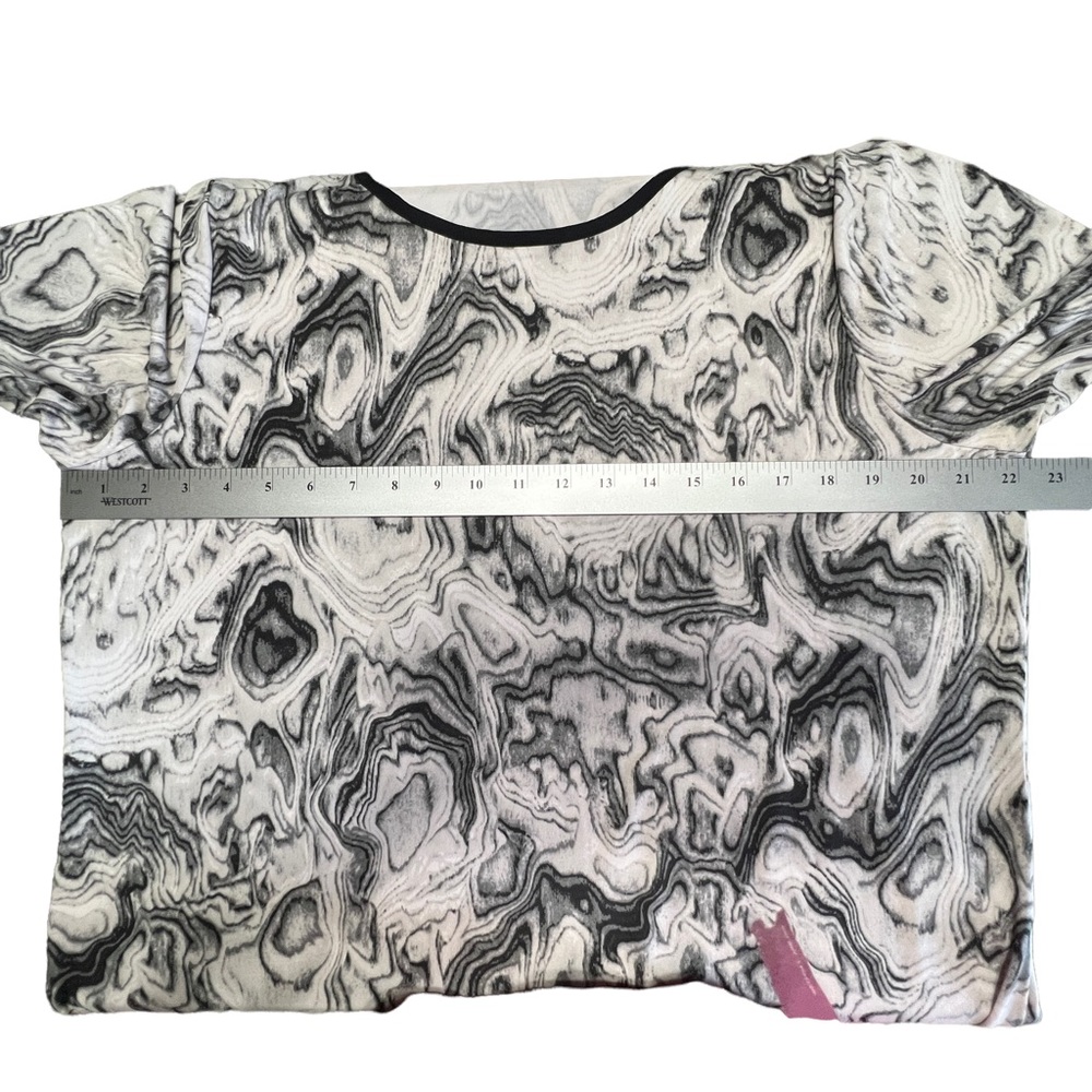 MICHAEL Shift Dress Mod Print Long Sleeves Black & White sz 1X - Picture 9 of 12